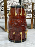 The Majestic Walnut | Brown Engraved Dholki