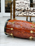 The Majestic Walnut | Brown Engraved Dholki