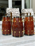 The Majestic Walnut | Brown Engraved Dholki