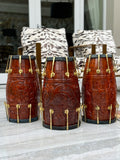 The Majestic Walnut | Brown Engraved Dholki