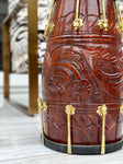 The Majestic Walnut | Brown Engraved Dholki
