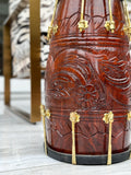 The Majestic Walnut | Brown Engraved Dholki
