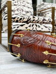 The Majestic Walnut | Brown Engraved Dholki