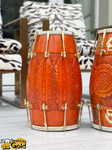 Indian Dholki | Orange Engraved |