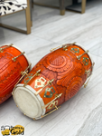 Indian Dholki | Orange Engraved |
