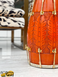 Indian Dholki | Orange Engraved |