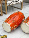 Indian Dholki | Orange Engraved |