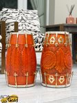 Indian Dholki | Orange Engraved |