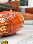 Indian Dholki | Orange Engraved |