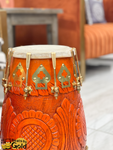 Indian Dholki | Orange Engraved |