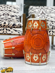 Indian Dholki | Orange Engraved |